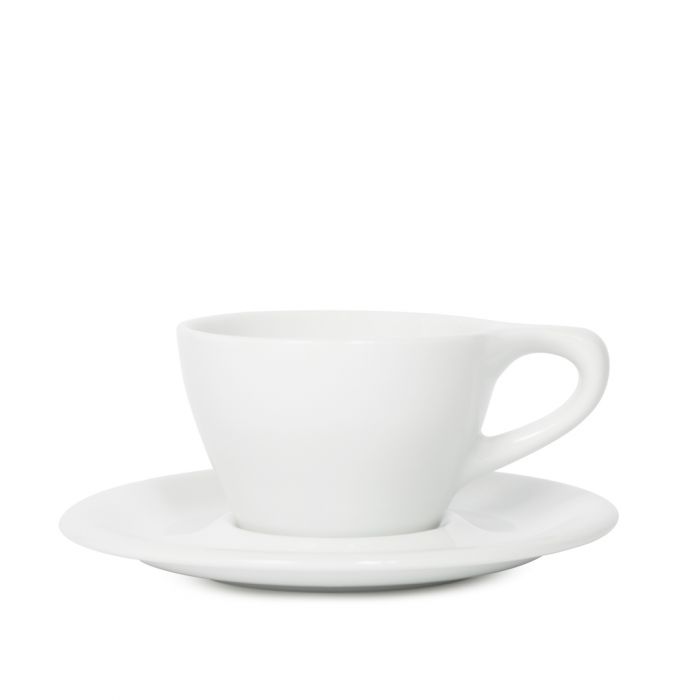 notNeutral LINO Porcelain Cup & Saucer Small Latte 8 oz (White, 2)