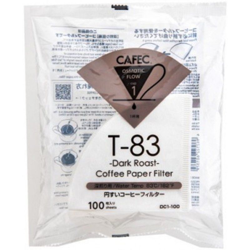 CAFEC Dark-roast Paper Filter Cup1 100pcs/pack